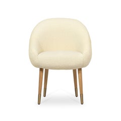 Mid-Century Modern oak bronzed brass Niemeyer dining chair by InsidherLand