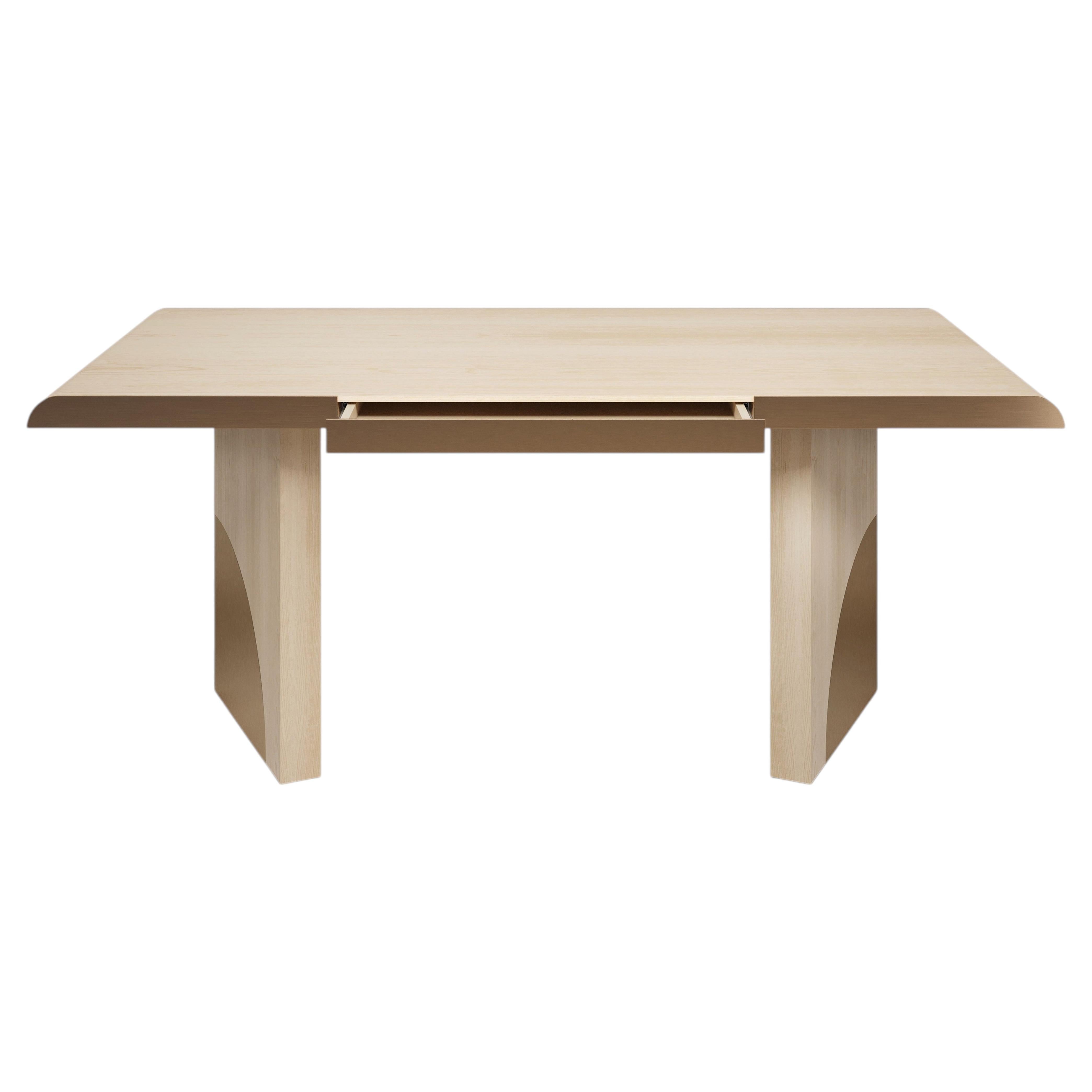 Geometric modern sycamore & bronzed brass, handmade Utopia desk by InsidherLand