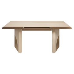 Geometric modern sycamore & bronzed brass, handmade Utopia desk by InsidherLand
