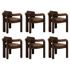Set of 6 Modern brown velvet Double Arch dining chairs by InsidherLand