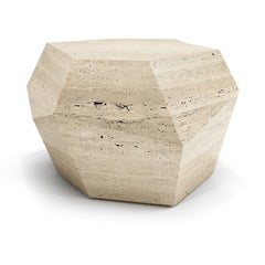 Organic geometric Roman Travertine Three Rocks coffee table by InsidherLand
