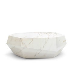 Organic geometric Estremoz marble Three Rocks low coffee table by InsidherLand