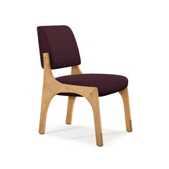 6 armlehnenlose eichenholzstühle in bordeaux bouclé Arches II von InsidherLand