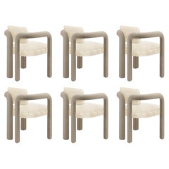 6er set moderne skulpturale esstischstühle mit samtbezug Double Arch by InsidherLand
