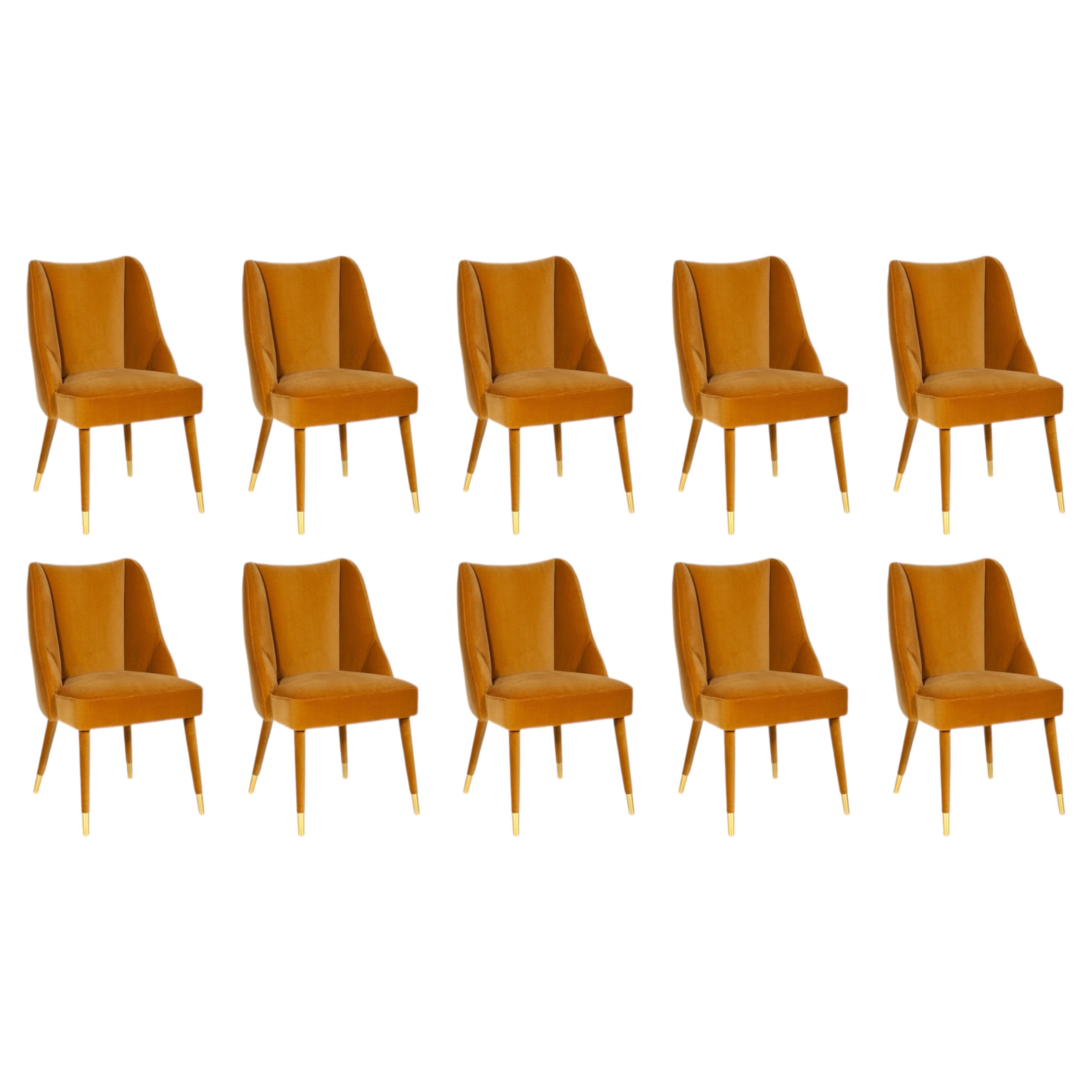 10er Set Figueroa Esszimmerstühle aus Samt, inspiriert von der Natur, von InsidherLand