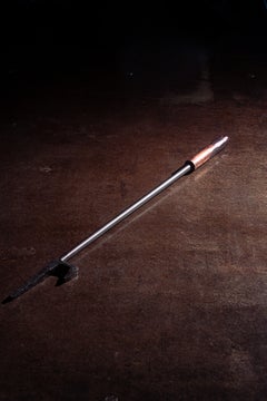 Ensemble moderne d'accessoires de cheminée en acier et cuivre