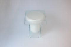 Contemporary Containa Side Coffee Table in Frosted Glass