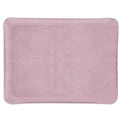 Petit plateau en acrylique avec imprimé « shagreen » contemporain, couleur rose