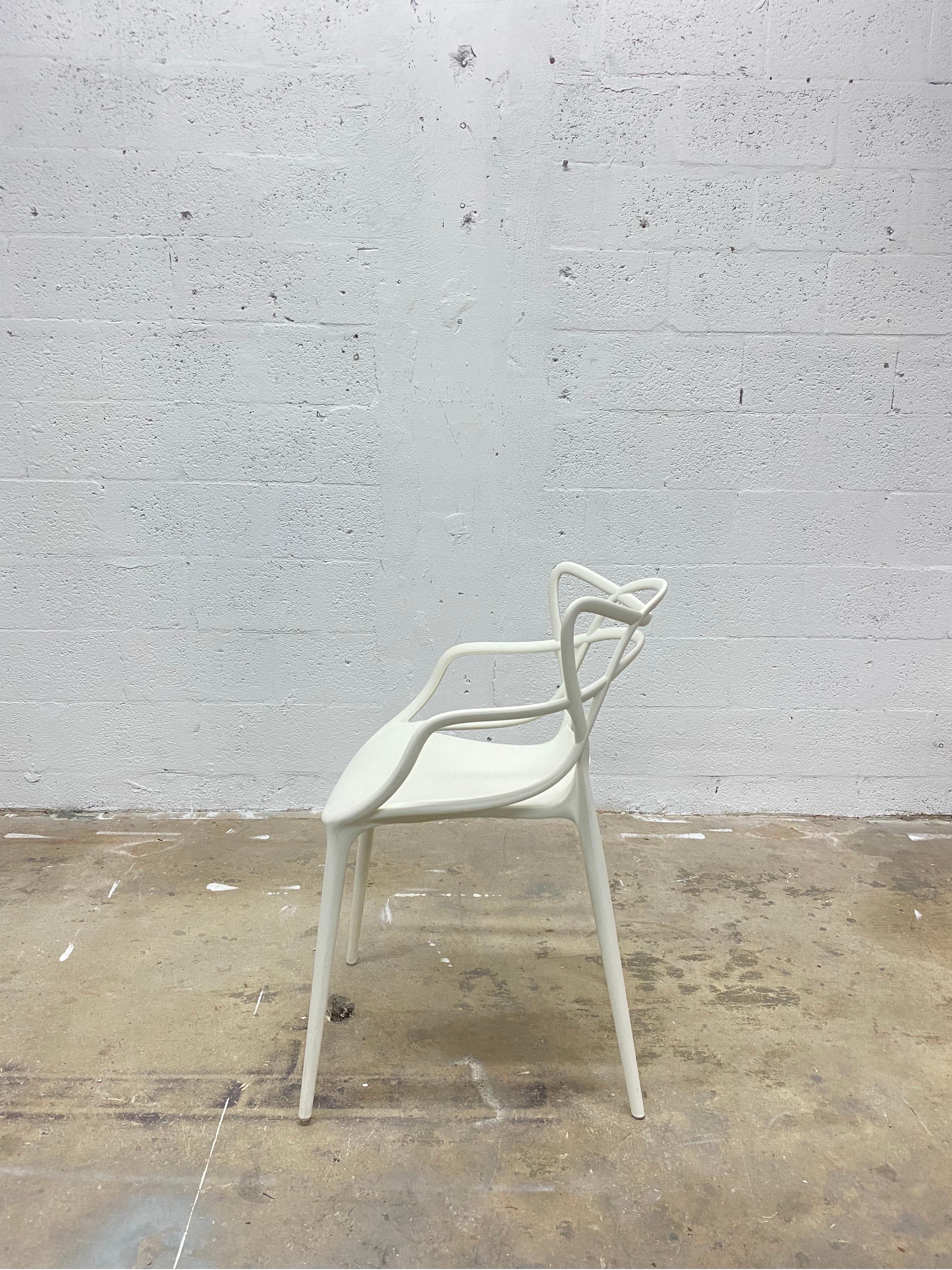 Italian Philippe Starck & Eugeni Quitllet White Masters Chairs for Kartell - a Pair For Sale
