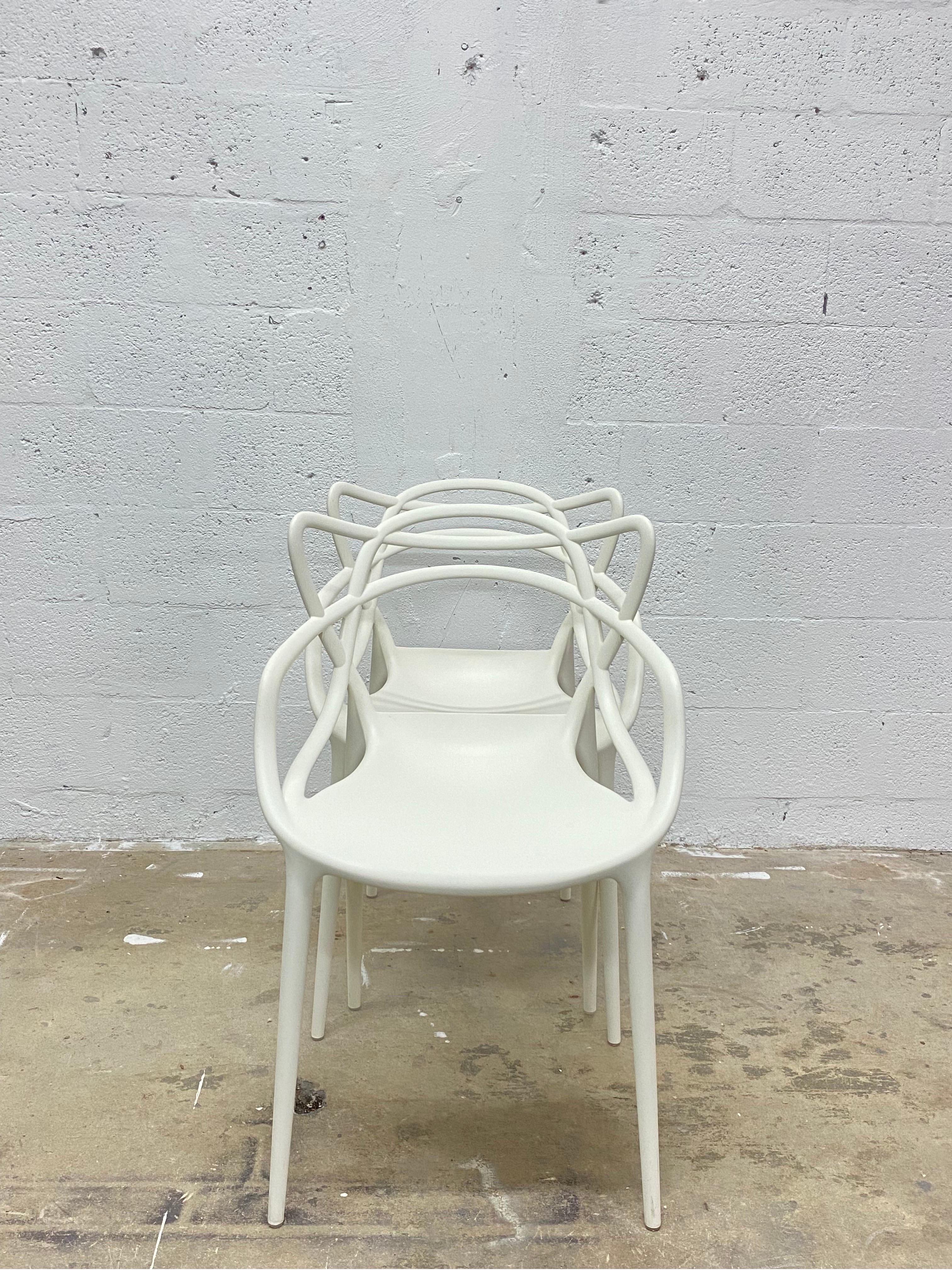 Philippe Starck & Eugeni Quitllet White Masters Chairs for Kartell - a Pair For Sale 2