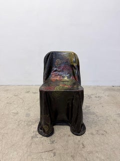 Draped Fiberglass Hand Painted Occasional Chair, 1990s