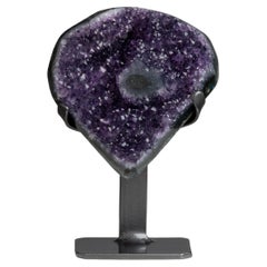 Heart Shaped Amethyst Formation with Central Stalactite "EYE" and Agate Border