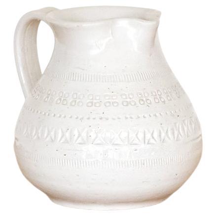 Italian Etched Ceramic Pitcher by Bitossi