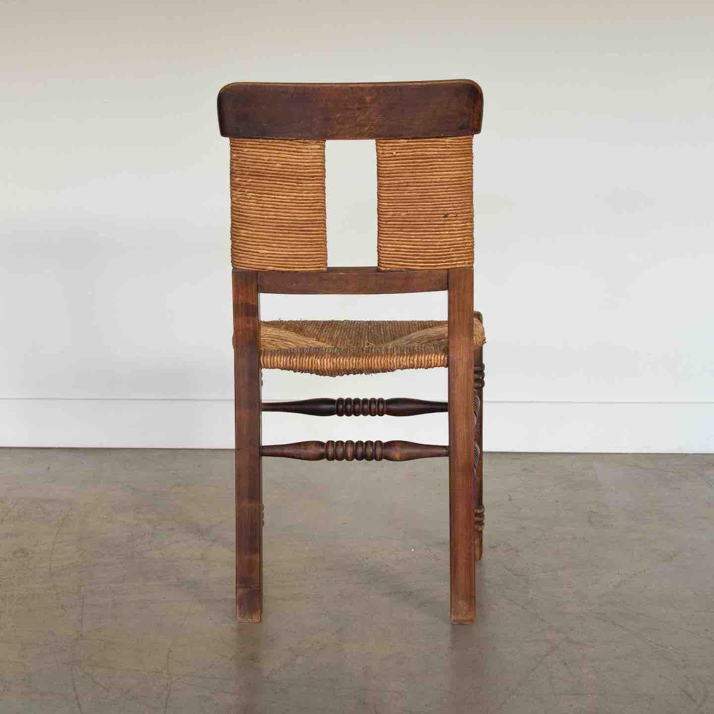 French Wood and Woven Chair For Sale 3