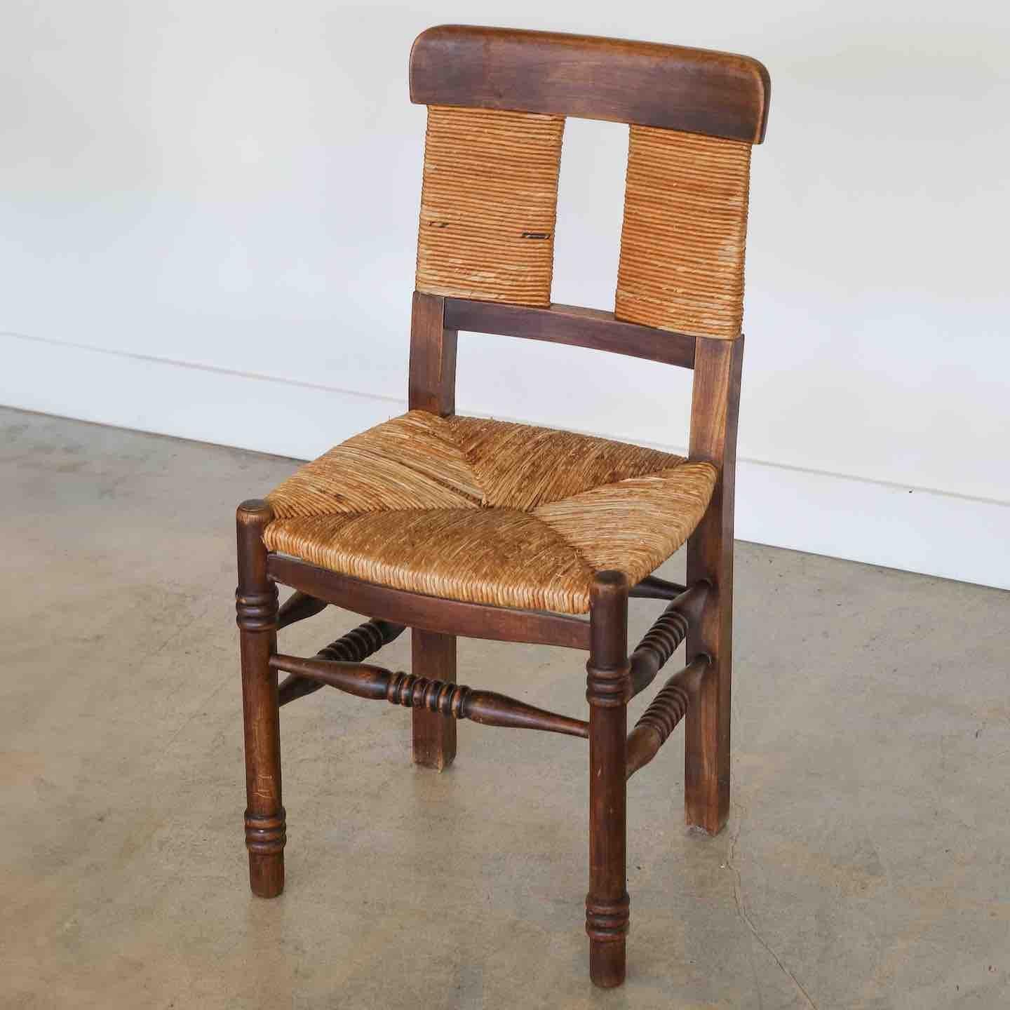 French Wood and Woven Chair For Sale 7