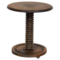 French Wood Side Table by Charles Dudouyt