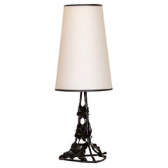 French Art Nouveau Iron Leaf Table Lamp