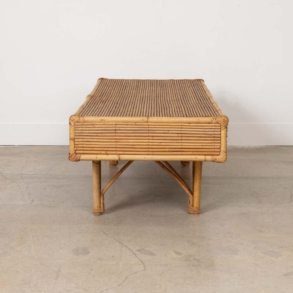1960s French Rattan Coffee Table For Sale 2