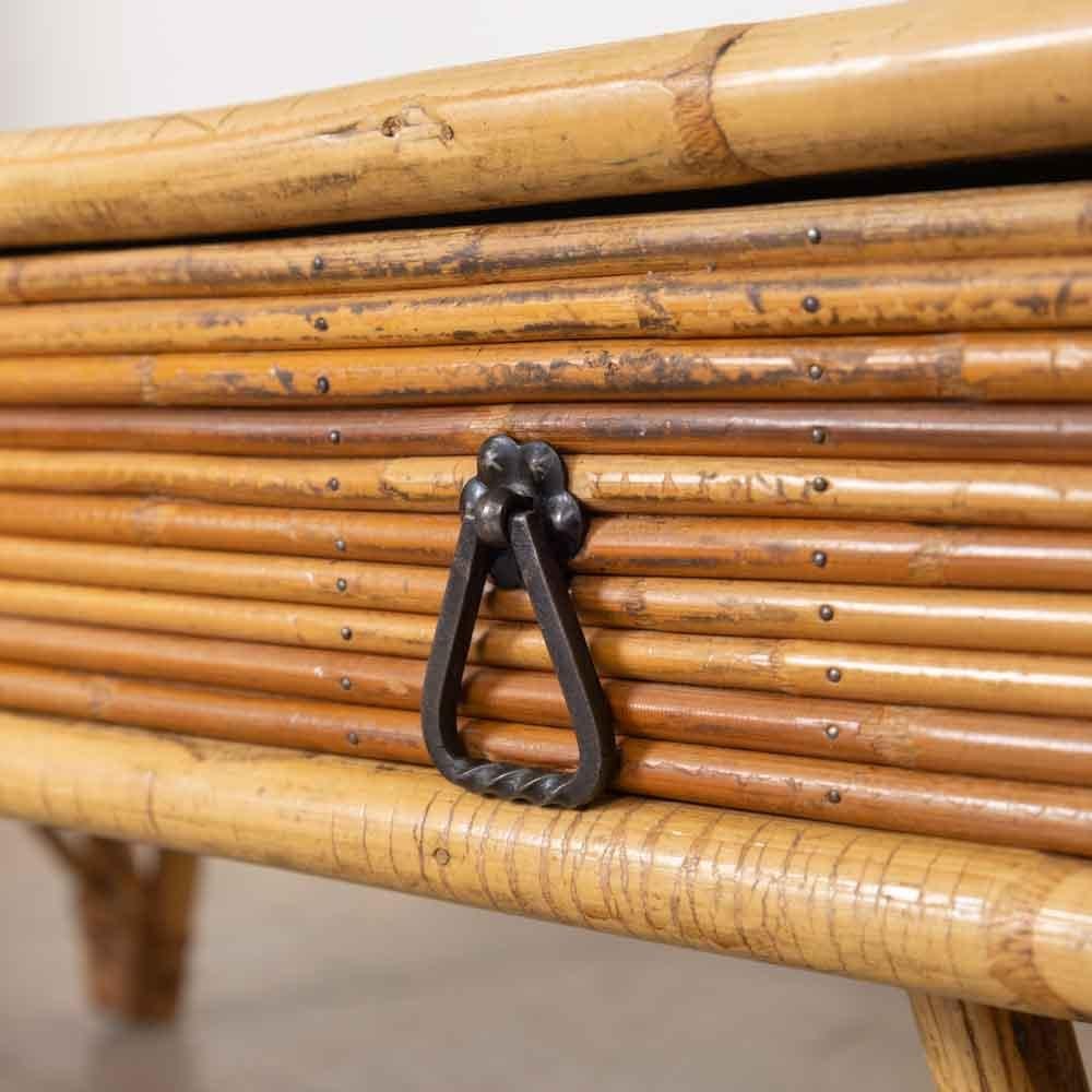 1960s French Rattan Coffee Table For Sale 8