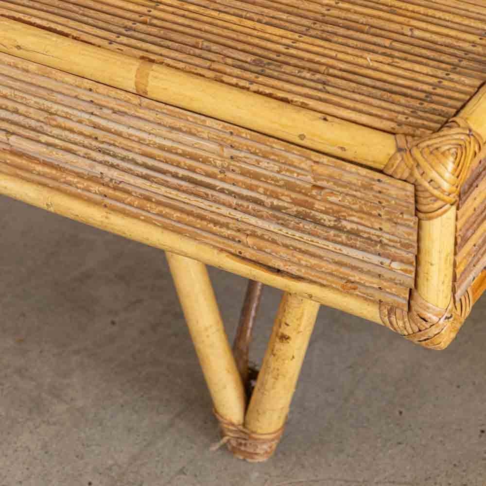 1960s French Rattan Coffee Table For Sale 12