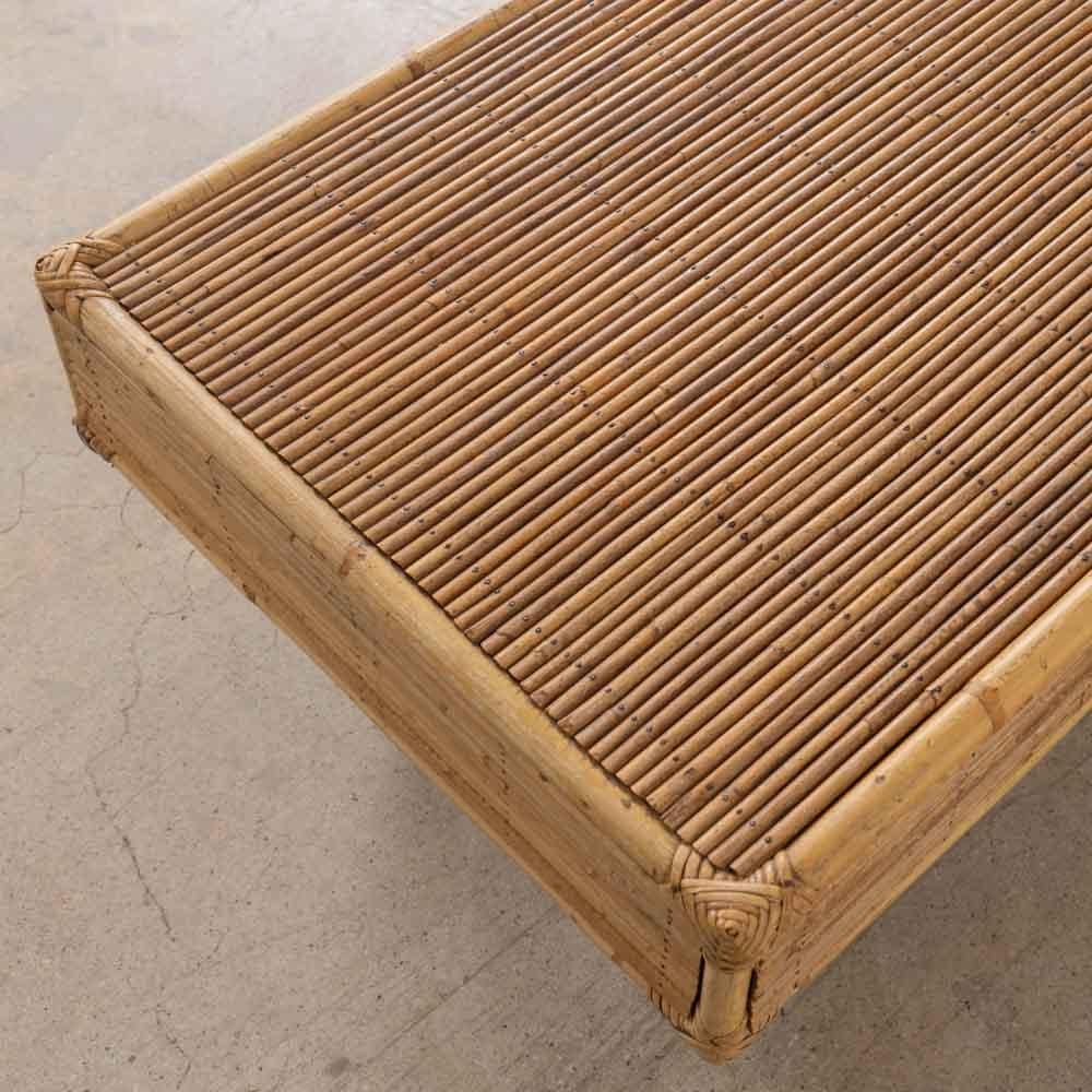 1960s French Rattan Coffee Table For Sale 10