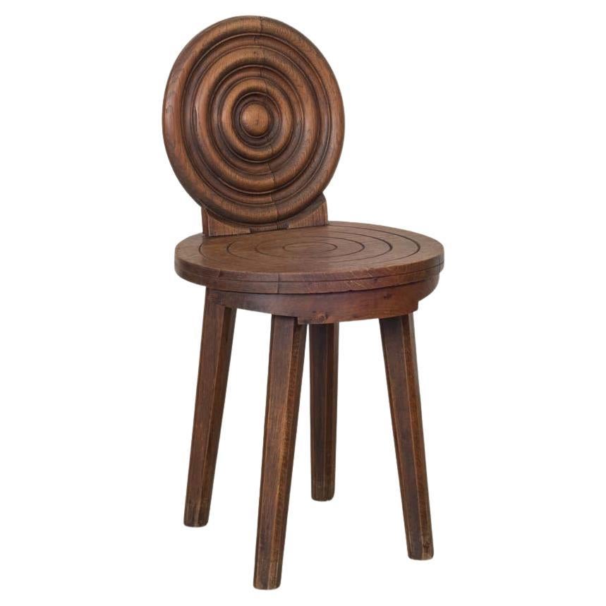 Sedia francese in legno intagliato degli anni '40 di Charles Dudouyt in vendita