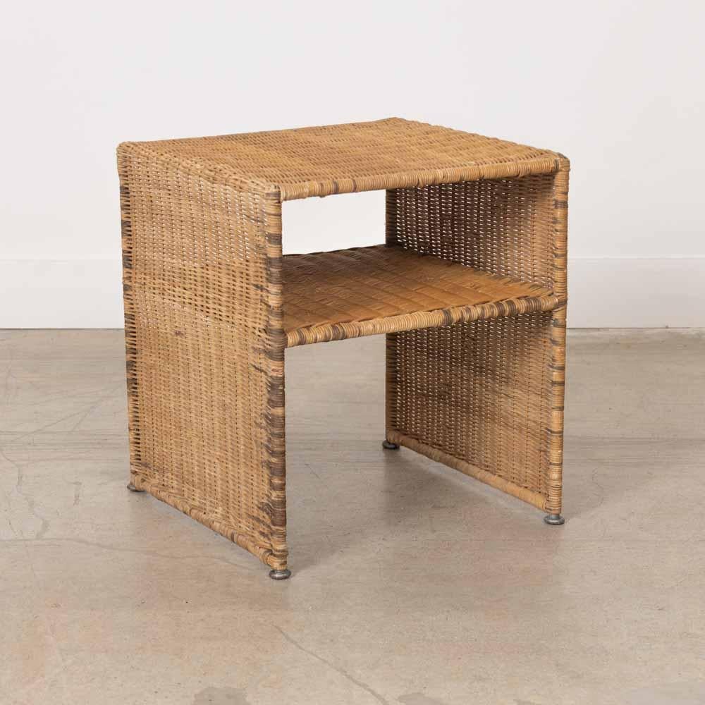 Pair of French Wicker Side Tables For Sale 3