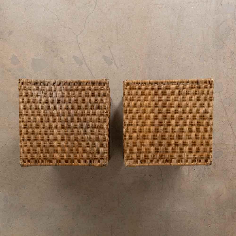 Pair of French Wicker Side Tables For Sale 5