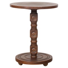 Petite French Wood Side Table by Charles Dudouyt