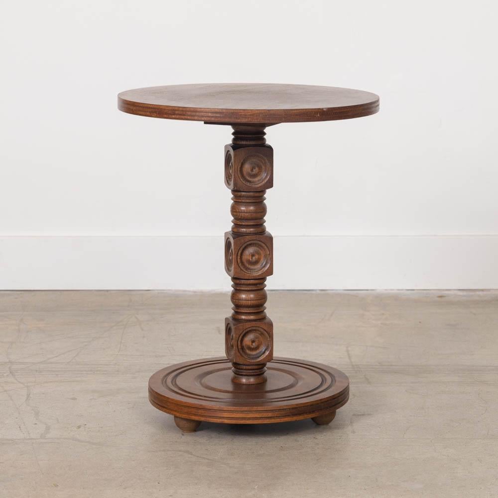 20th Century Petite French Wood Side Table by Charles Dudouyt For Sale