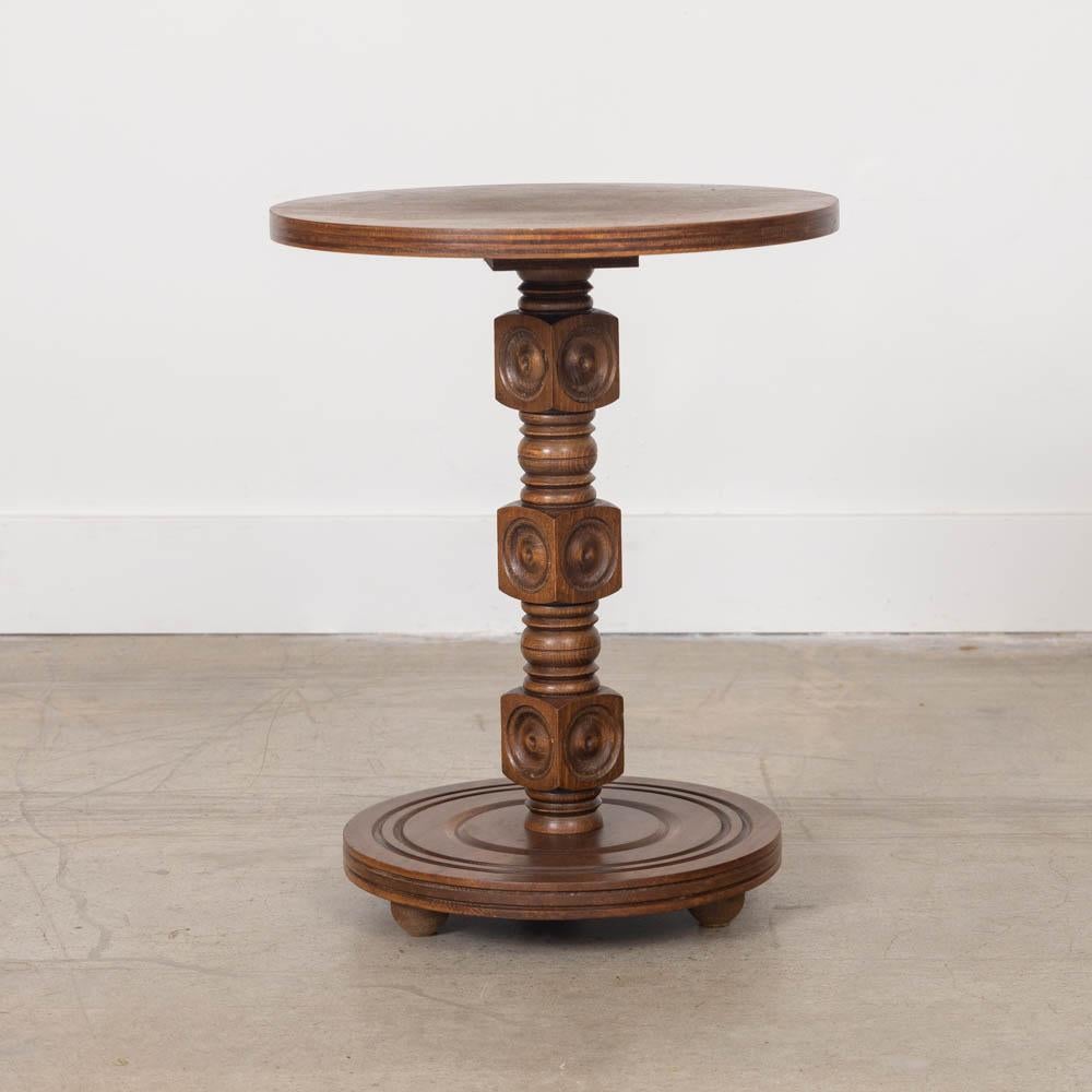 Petite French Wood Side Table by Charles Dudouyt In Good Condition For Sale In Los Angeles, CA