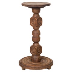 French Wood Pedestal Table by Charles Dudouyt