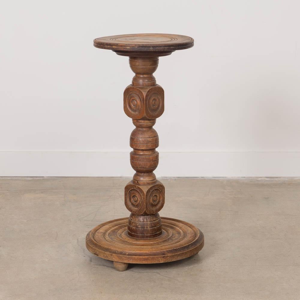 20th Century French Wood Pedestal Table by Charles Dudouyt For Sale