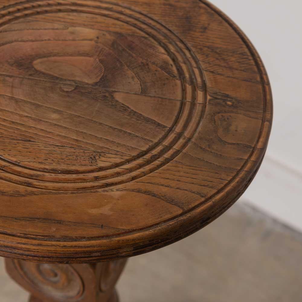 French Wood Pedestal Table by Charles Dudouyt For Sale 6