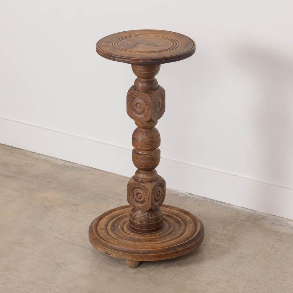 French Wood Pedestal Table by Charles Dudouyt For Sale 5