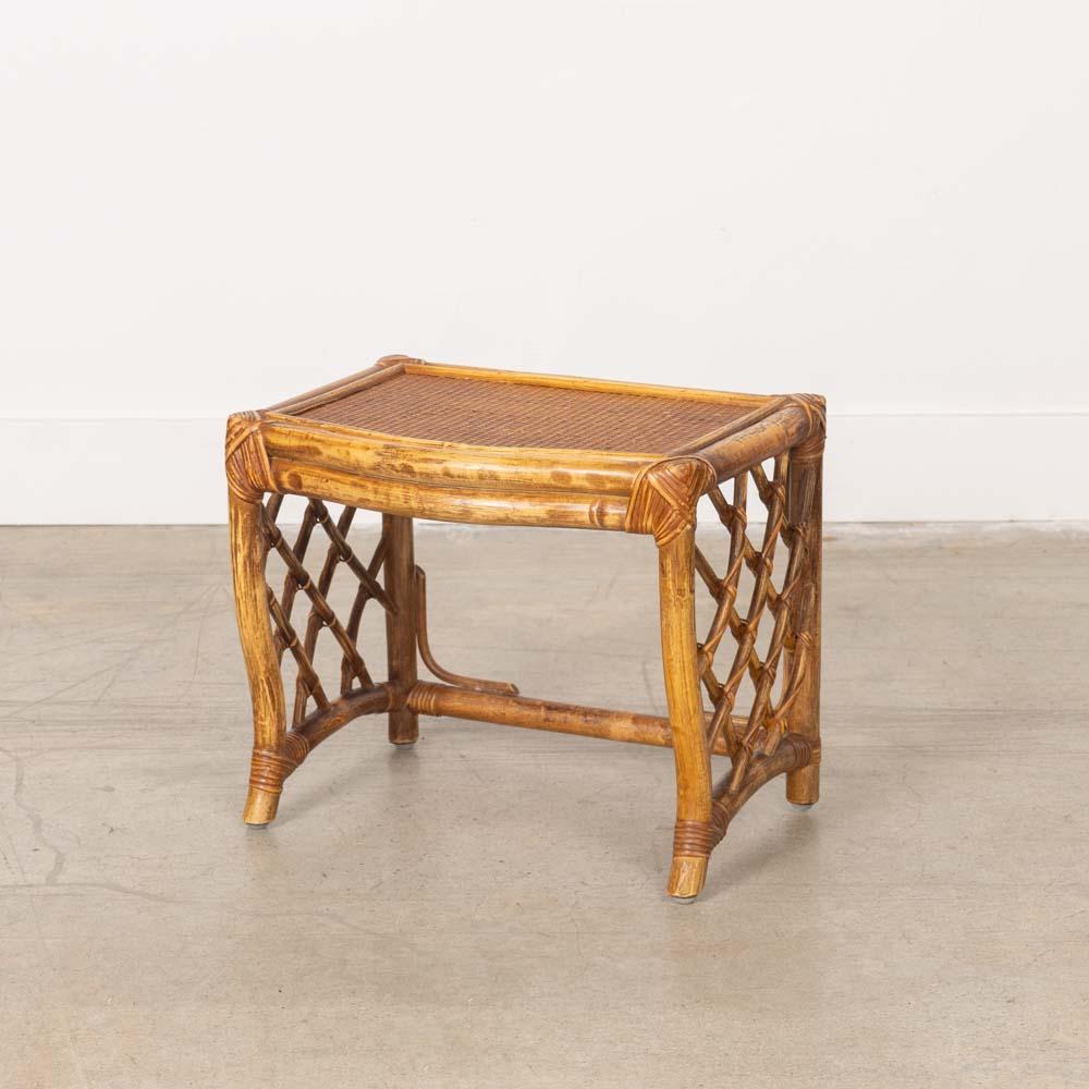 1960s French Rattan Nesting Tables, Set of 3 For Sale 5