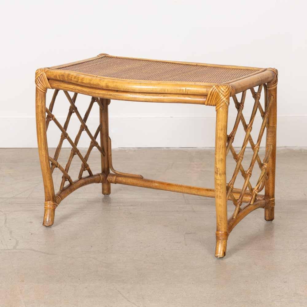 1960s French Rattan Nesting Tables, Set of 3 For Sale 3