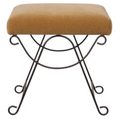 Panoplie Iron Loop Stool, Camel Mohair