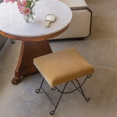 Panoplie Iron Loop Stool, Camel Mohair