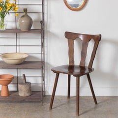 French Wood Brutalist Chair