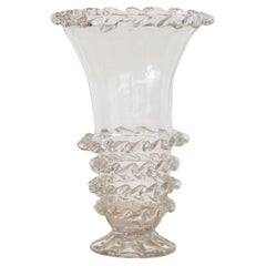 Vase espagnol en verre festonné des années 1930