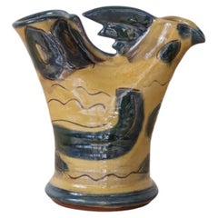 1950s French Ceramic Rooster Vase