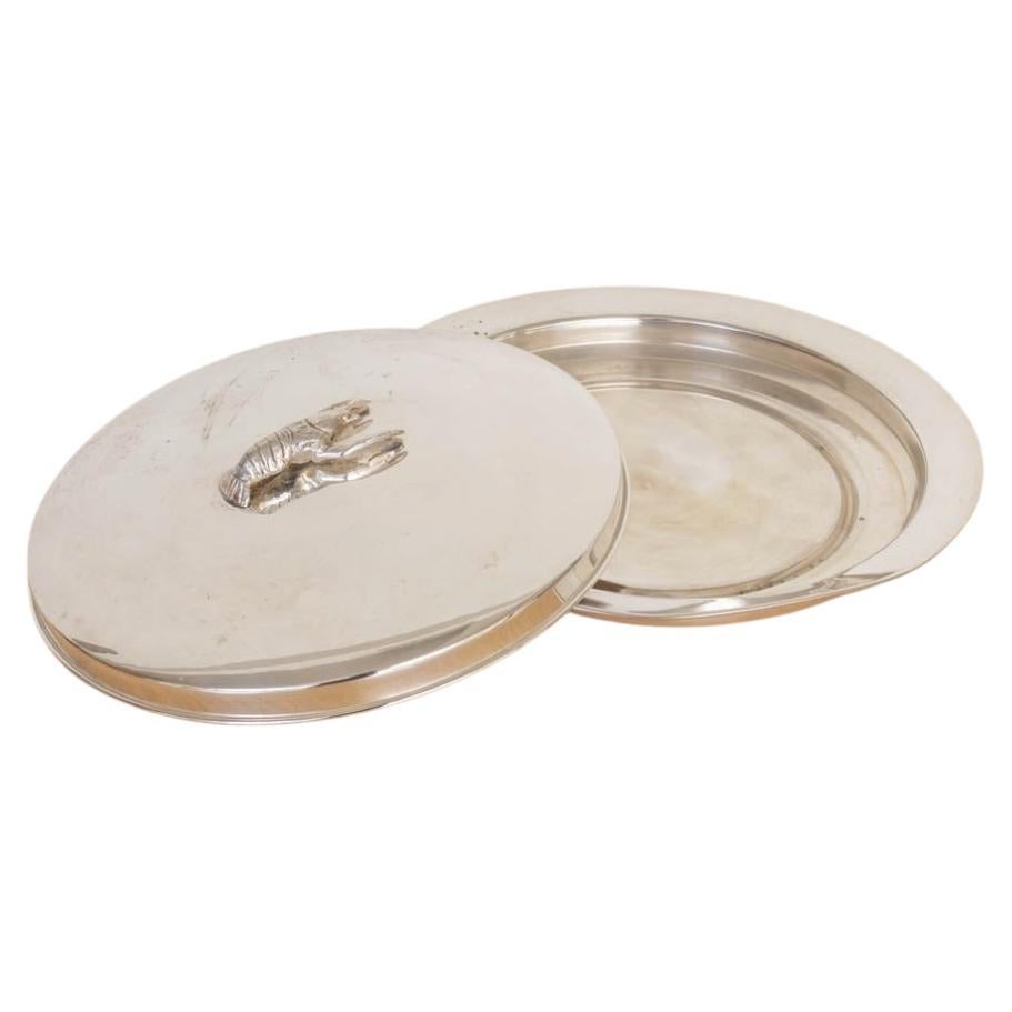 1940s Lobster Serving Tray with Lid, Spain For Sale