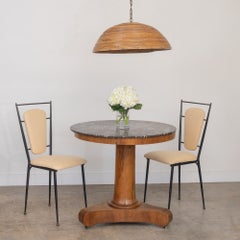 Large Italian Rattan Dome Pendant Light