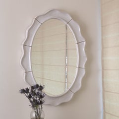 Oval Ceramic Scalloped Mirror