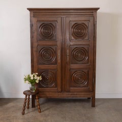 French Carved Wood Cabinet by Charles Dudouyt