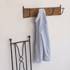 1950s French Wicker and Iron Wall Hook