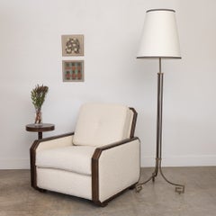 French Art Deco Wood and Upholstered Chair