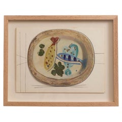 1948 Framed Lithographic Plate, Céramiques de Picasso