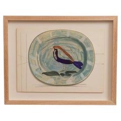 1948 Framed Lithographic Plate, Céramiques de Picasso